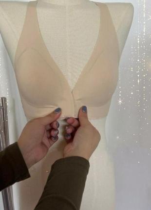 Бюст - топ безшовний з застібкою спереді з мікрофібри з з'ємними  формованими чашками 💖