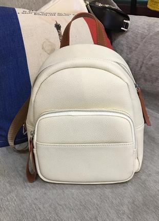 Жіночий шкіряний білий рюкзак1 фото