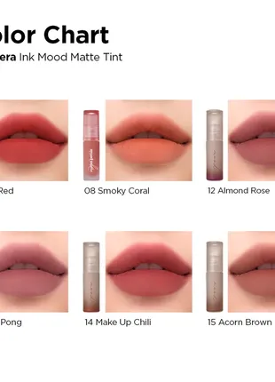 Матовий тінт для губ peripera ink mood matte tint 15 acorn brown3 фото