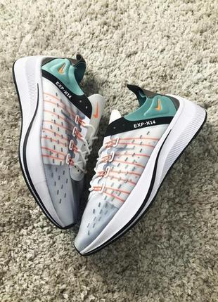 Мужские кроссовки nike exp-x14 white gray green.