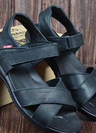 Сандалії чоловічі шкіряні nubuck black