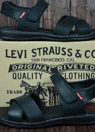 Сандалії чоловічі шкіряні levis nubuck black