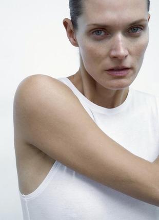 Белое боди без рукава от zara