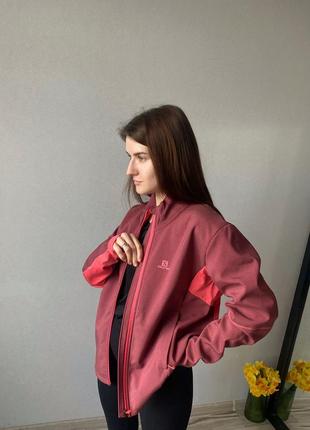 Женский софтшелл саломон розовый salomon куртка для спорта спортивная курточка женская1 фото