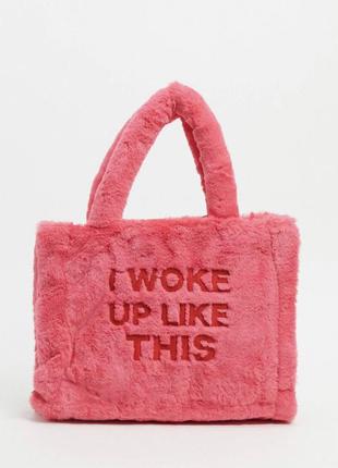 💅🏻 пушистая меховая сумочка i woke up like this, barbie style1 фото