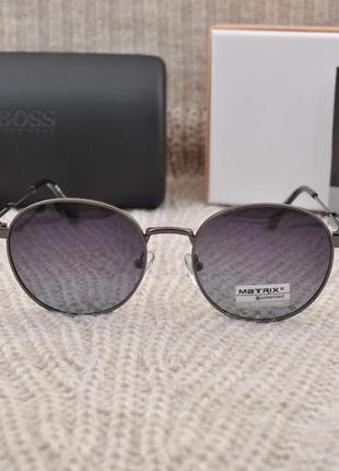 Фирменные мужские солнцезащитные круглые очки matrix polarized mt86134 фото