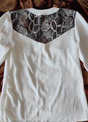 Блузка з довгим рукавом біла із сірими елементами 3 шт.6 фото