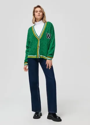 Зелений 💚 трикотажний кардиган на ґудзиках кофта в'язаний джемпер светр sinsay2 фото