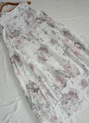 Італія льняне літнє довге плаття сарафан з кишенями етно сільський стиль 100% льон4 фото