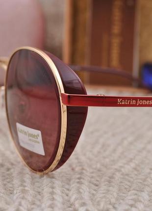 Фирменные круглые очки солнцезащитные katrin jones polarized kj0843 из боковой шорой2 фото
