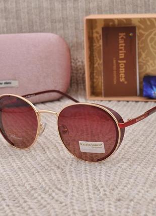 Фірмові круглі окуляри сонцезахисні katrin jones polarized kj0843 з бічної шорой