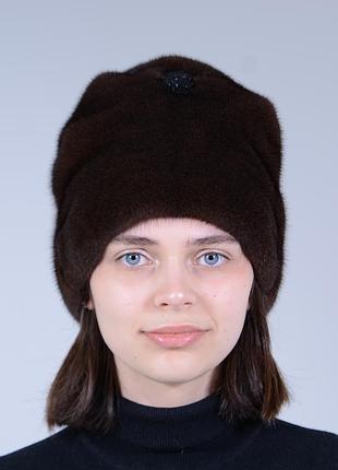 Высокая женская норковая шапка