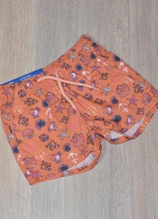 Шортики lupilu 1,5-2 роки. нові шорти тонкі легкі бавовняні літні мушлі круті класні принт для дівчинки хлопчика