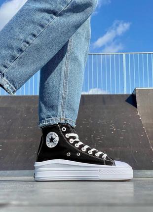 Кеди на платформі converse ctas move hi black ii