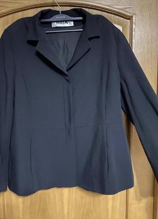 Чёрный классный качественный пиджак потойные пуговицы 48-50 р ( шерсть и полиэстер)9 фото