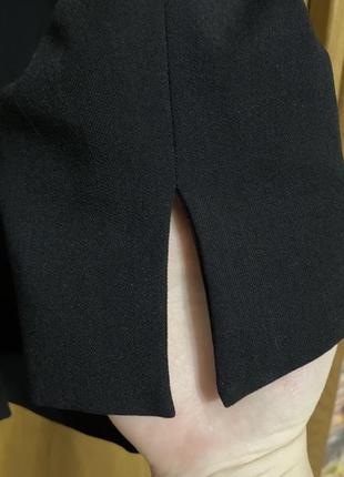 Чёрный классный качественный пиджак потойные пуговицы 48-50 р ( шерсть и полиэстер)4 фото