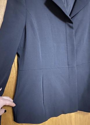 Чёрный классный качественный пиджак потойные пуговицы 48-50 р ( шерсть и полиэстер)10 фото