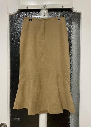 Эффектная юбка искусственный замш camaieu