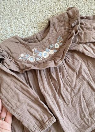 Блуза рубашка блузочка вышиванка вышитая муслиновая