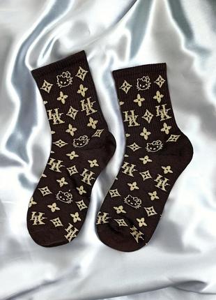 Шкарпетки hello kitty lv чоричневі носки hello kitty коричневые хелоу кітті хелло китти sanrio kuromi1 фото