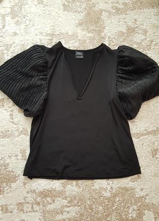 Блузка с объемными рукавами zara1 фото