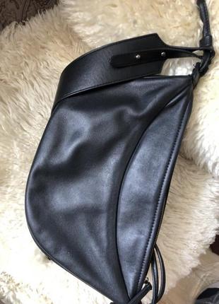 Чёрная кожаная модная сумка miraton7 фото