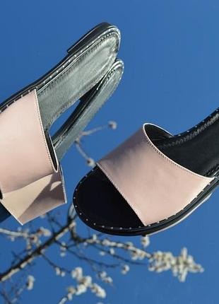 Женские шлепанцы натуральная кожа замша пудровые розовые все цвета 36-44р