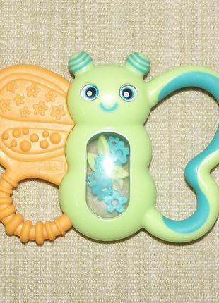 2 игрушки-погремушки - funny relax от chicco (6мес+) и "веселе солнышко" от fisher price (3мес+)