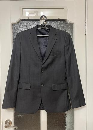 Графітовий вовняний приталений піджак galant