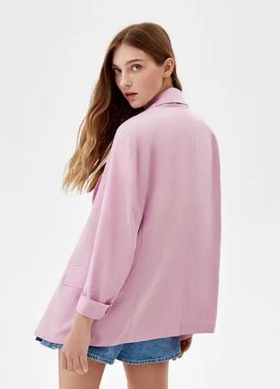 Летний легкий пиджак блейзер bershka - m, l - розовый4 фото