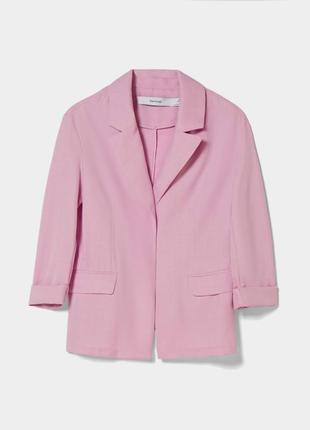Летний легкий пиджак блейзер bershka - m, l - розовый6 фото