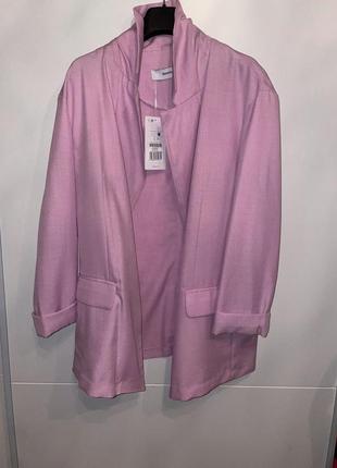 Летний легкий пиджак блейзер bershka - m, l - розовый8 фото