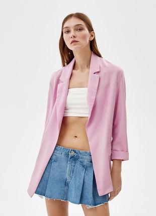Летний легкий пиджак блейзер bershka - m, l - розовый