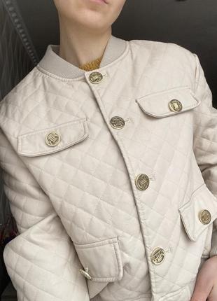 Бомбер екошкіра стьобаний бренд экокожа куртка стеганая6 фото