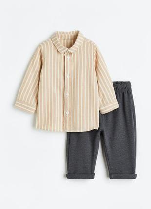 Набор рубашка брюки комплект праздничный на 1 рочек h&m на 9-12умесяцев (80см