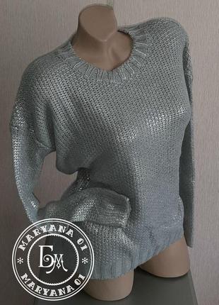 Легендарний сільвер металік светр silver metallic sweater1 фото