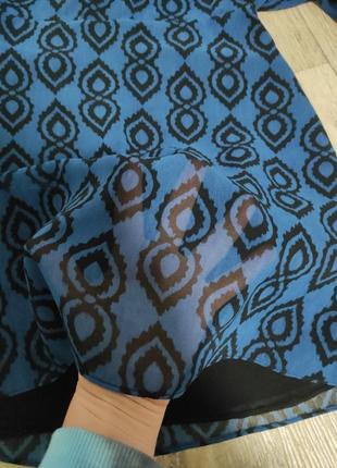Платье абстракция с геометрическим принтом zara объемными рукавами этно бохо6 фото