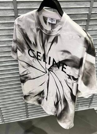 Футболка в стилі celine з принтом чорна молоко 100% котон