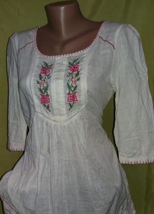 Блузка вышиванка коттон размер м1 фото