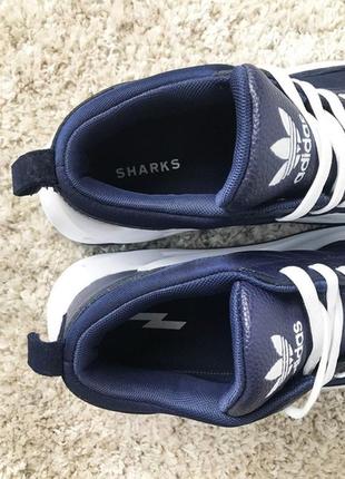 Хит 2019 мужские кожаные кроссовки adidas sharks blue white.5 фото