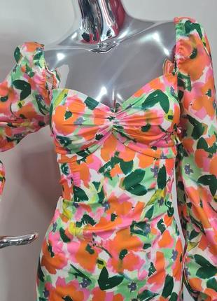 Сукня міді з квітковим принтом2 фото