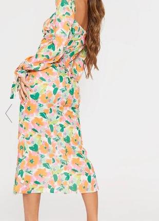 Сукня міді з квітковим принтом6 фото