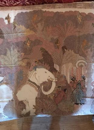 Alessandra  marani шикарный шелковый платок « индийский слон « alessandra  marani