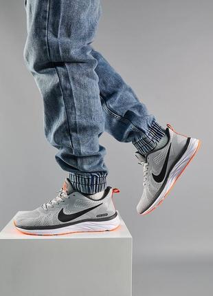 Nike air zoom gray white orange8 фото