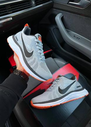 Nike air zoom gray white orange1 фото