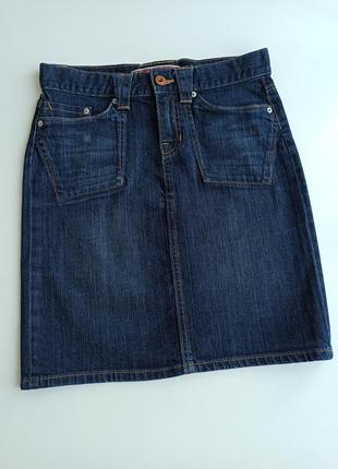 Стильная трендовая джинсовая прямая юбка gap