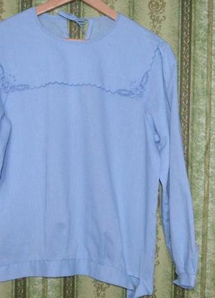 Нежная голубая  блуза в винтажном стиле1 фото