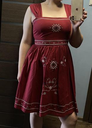 Бавовняна сукня з вишивкою7 фото