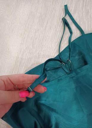 Вечернее платье комбинация на бретелях разрез по ноге10 фото