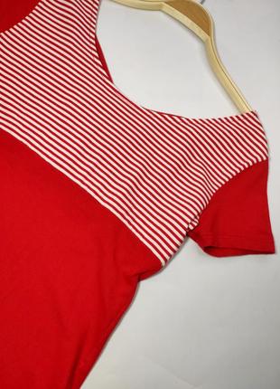 Платье сарафан женское красное в полоску от бренда italy s m4 фото